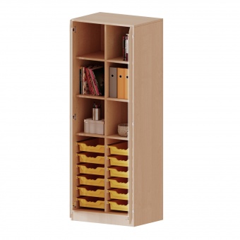 ErgoTray Schrank, 2reihig, 5 OH, zweitürig, mit 12 flachen Boxen, B/H/T 70,3x190x50cm 